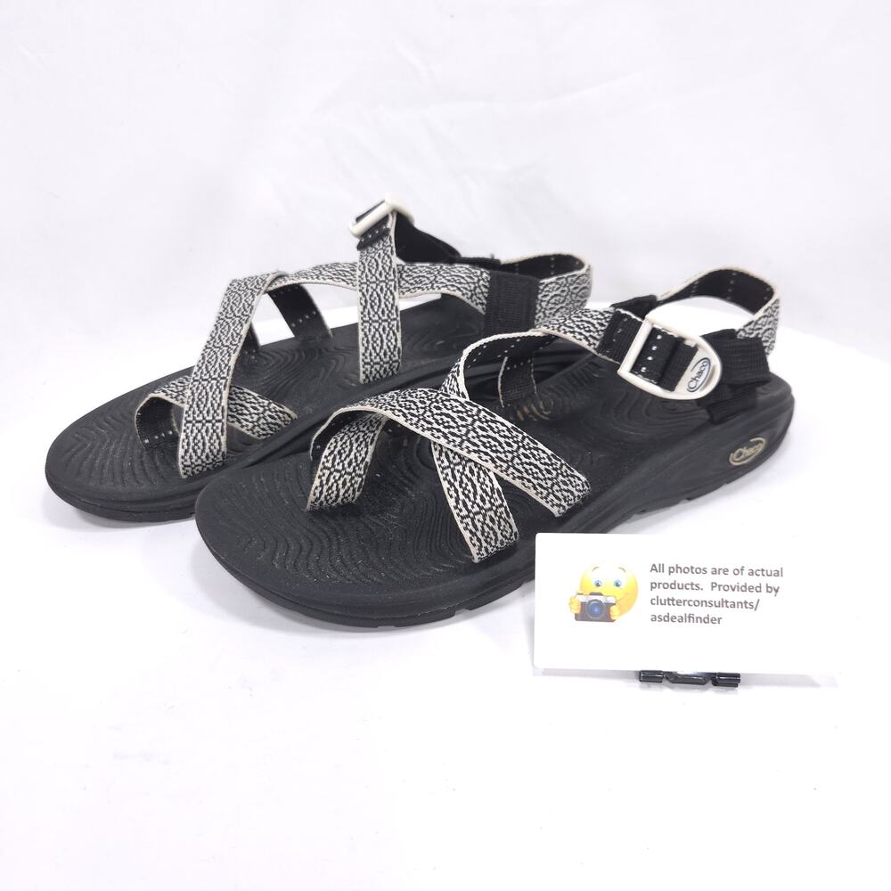 Chaco Z Volv 2 Verdant Outdoor Adjustable Sandals Womens Size 10 Black White